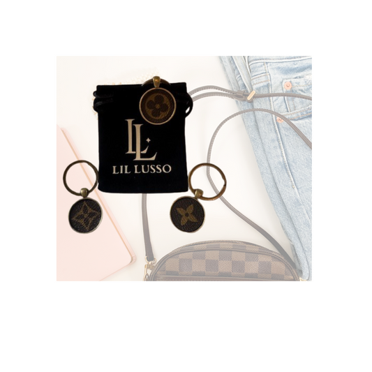 Upcycled Designer Keychain - Handmade Luxury Bag Charm Accessory