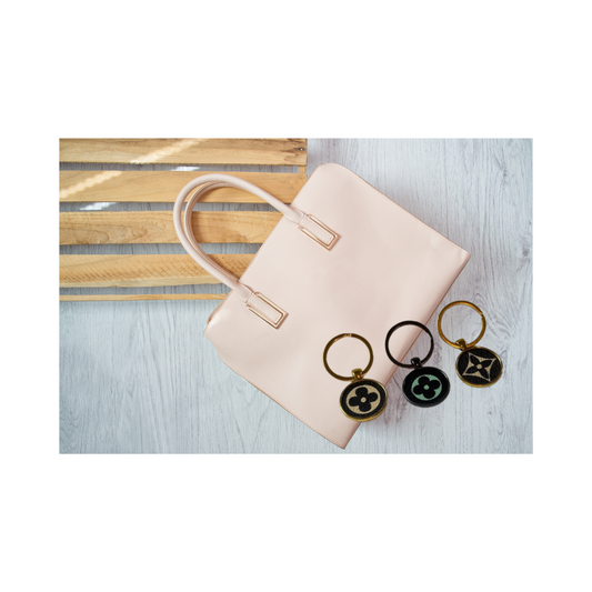 Upcycled Designer Keychain - Handmade Luxury Bag Charm Accessory